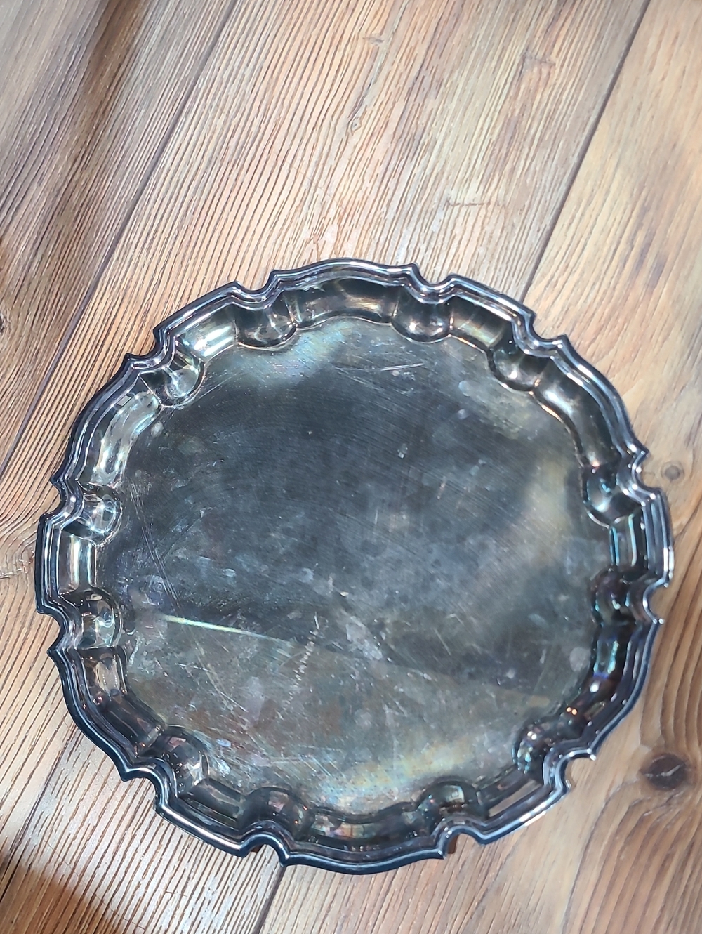Ornate Silver Plated Decorative Serving Tray